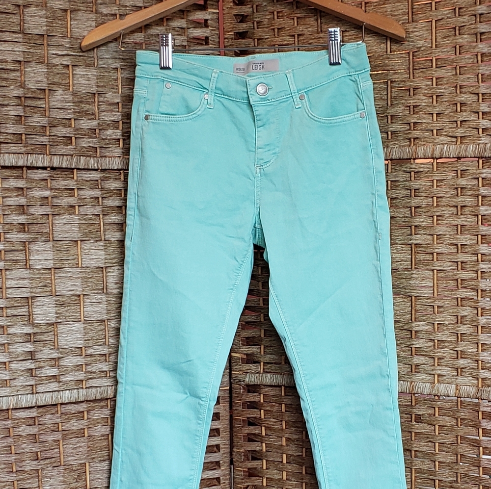 Topshop Moto Leigh Skinny Jeans in Aqua